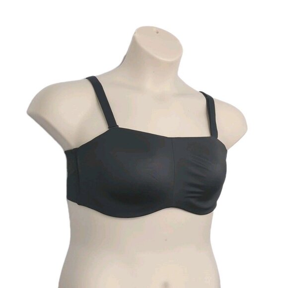 Lane Bryant Cacique Bra Unlined Multi Way Strapless Lightweight 40C Black - Picture 15 of 16